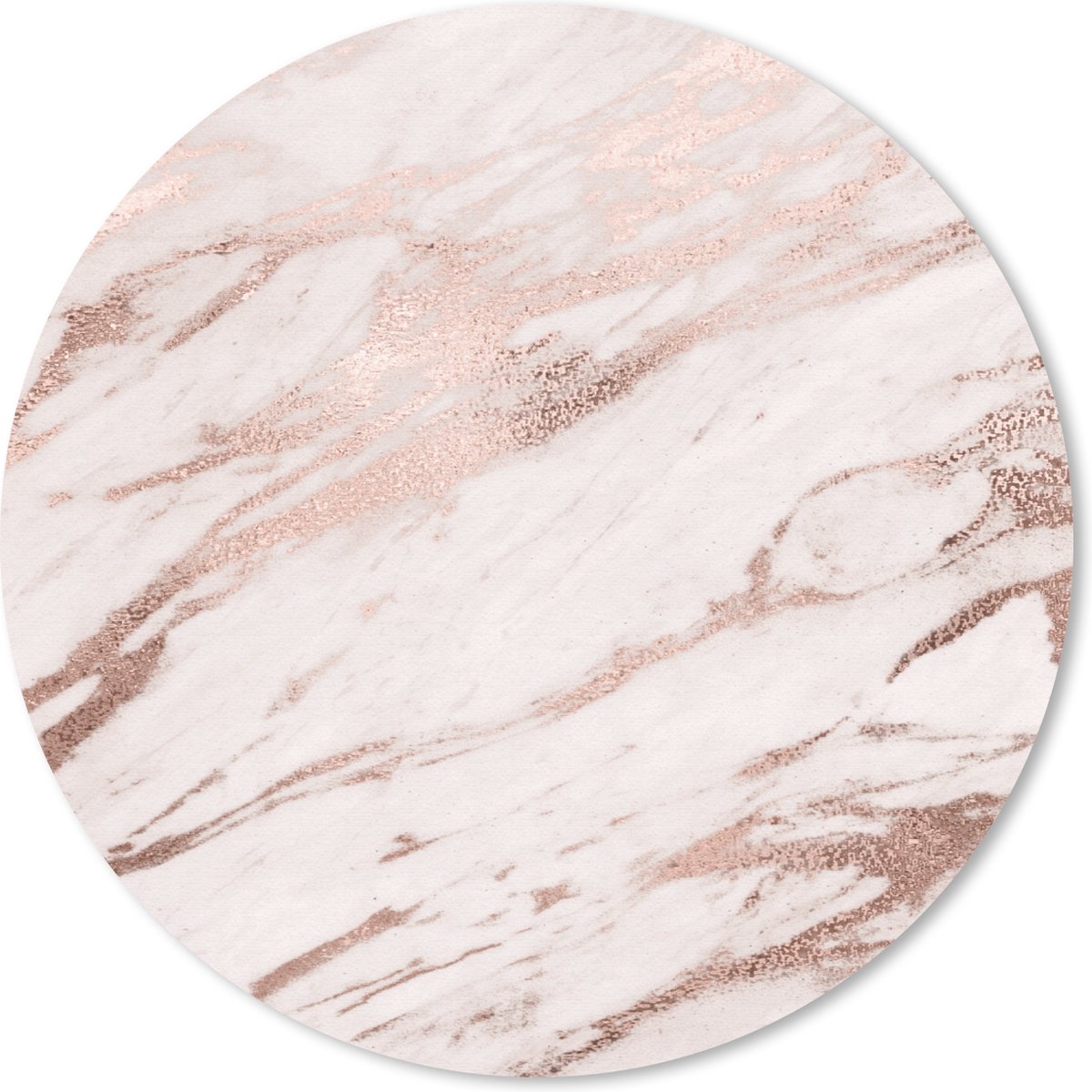 Muismat rond 30x30 cm - Mousepad Marmer - Roze - Rosé Goud - Ronde muismatten