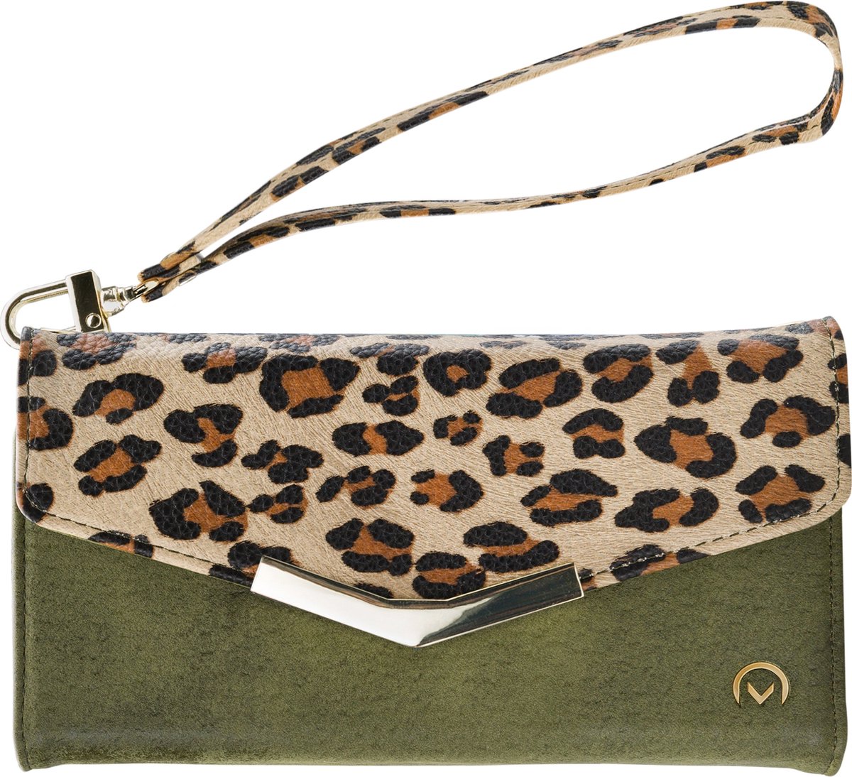 Mobilize Clutch Case hoesje geschikt voor Samsung Galaxy A13 4G - Luipaard Groen - Kunstleer