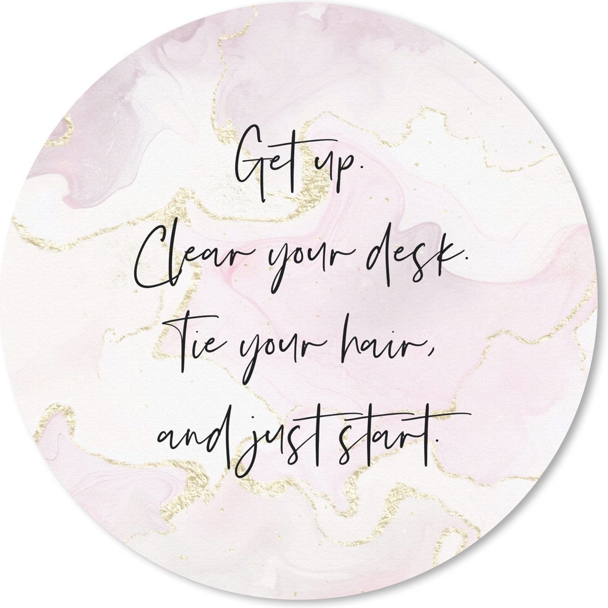 Muismat rond 30x30 cm - Mousepad Studenten - Quotes - Motivatie - Marmer print - Ronde muismatten