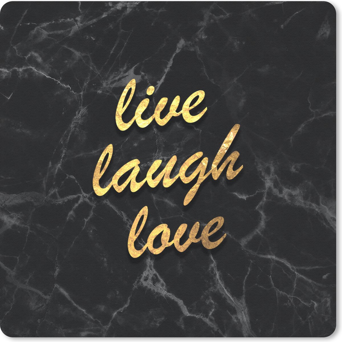 Muismat 20x20 cm - Mousepad Quote - Love - Marmer print - Goud - Muismatten