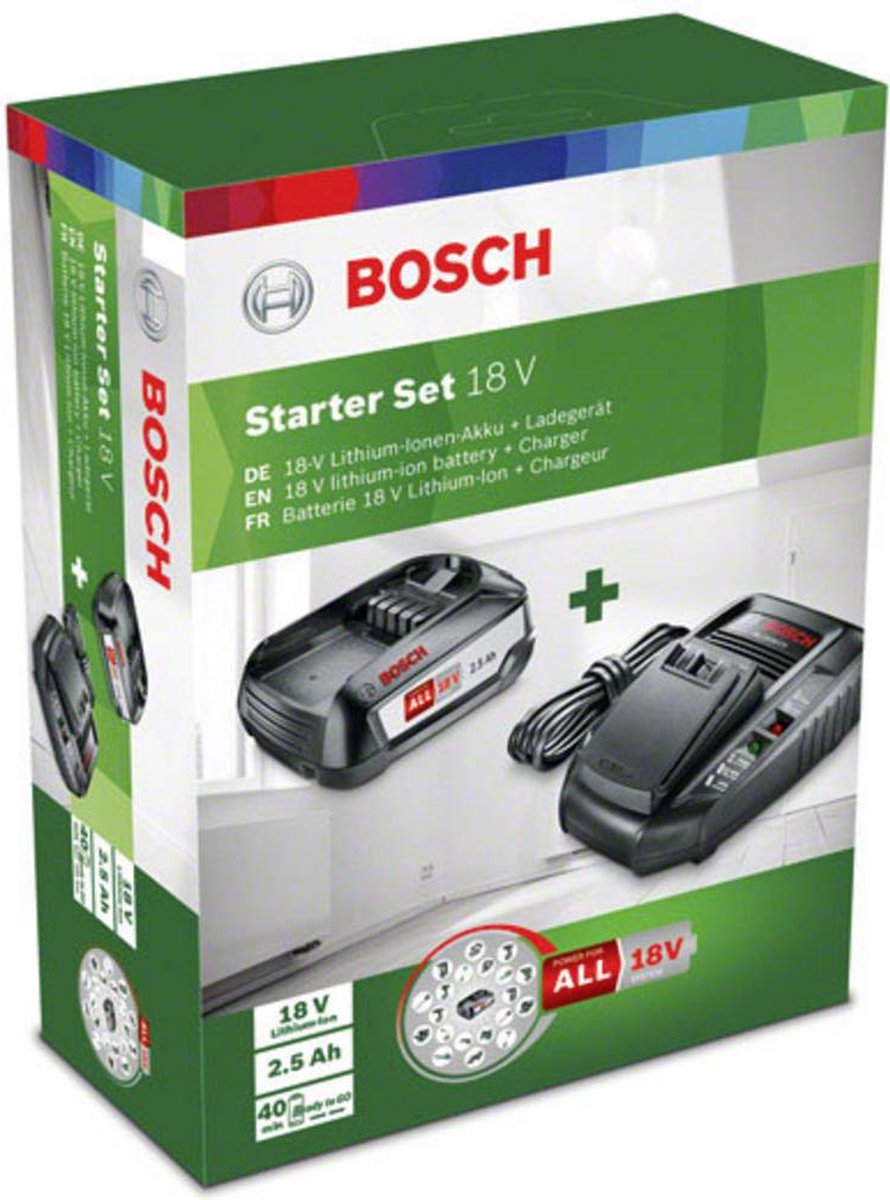 Lot de 2 – Batterie Bosch BAT240 + chargeur universel pour