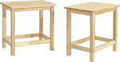 Mara Keukenkruk - Set van 2 - Eetkamerstoel set - Zitkruk - Praktisch - Massief hout - Bruin - 32 x 45 x 45 cm