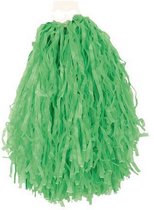 1x Stuks cheerball/pompom groen met ringgreep 28 cm - Cheerleader verkleed accessoires