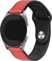 Strap-it Leren hybrid bandje - geschikt voor Xiaomi Mi Watch / Xiaomi Watch S1 / Watch S1 Pro / Watch 2 Pro - Active - rood