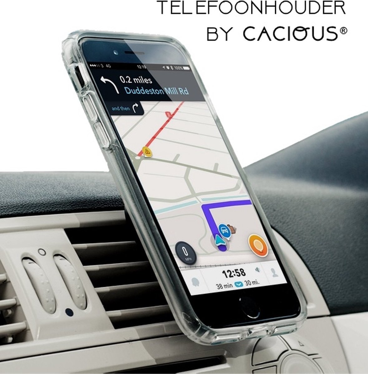 Cacious Telefoon Houder met Magnetische bevestiging - Universele autohouder o.a. voor Samsung Galaxy S8 / S8+ en iPhone 7 / 7 Plus - Cacious