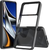 Mobigear Hoesje geschikt voor POCO X4 Pro 5G Telefoonhoesje Hardcase | Mobigear Crystal Backcover | X4 Pro 5G Case | Back Cover - Transparant / Zwart