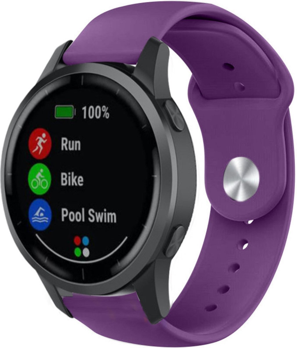 Siliconen bandje - paars, geschikt voor Garmin Vivoactive 4 en Venu 2