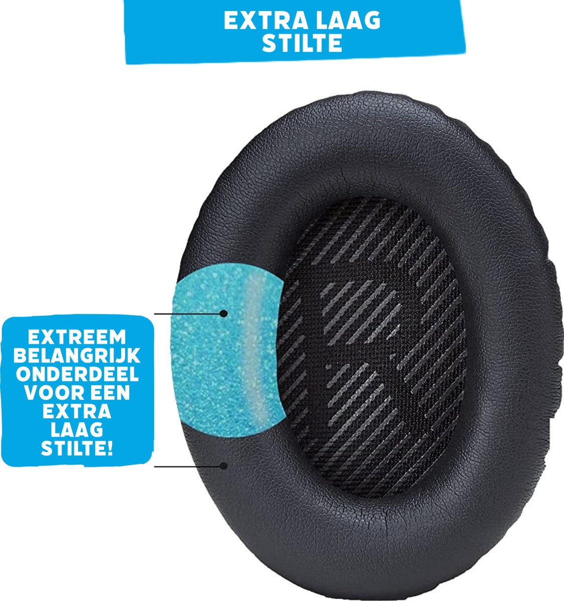 Lederen Set Oorkussens - Geschikt voor Bose Koptelefoon QuietComfort 35 II, QC35II/QC35/QC25/QC2/QC15/Soundtrue/Soundlink Around-Ear II AE2 headphones, Vervangende Kussens Voor Hoofdtelefoon - 1 Paar – foto 6