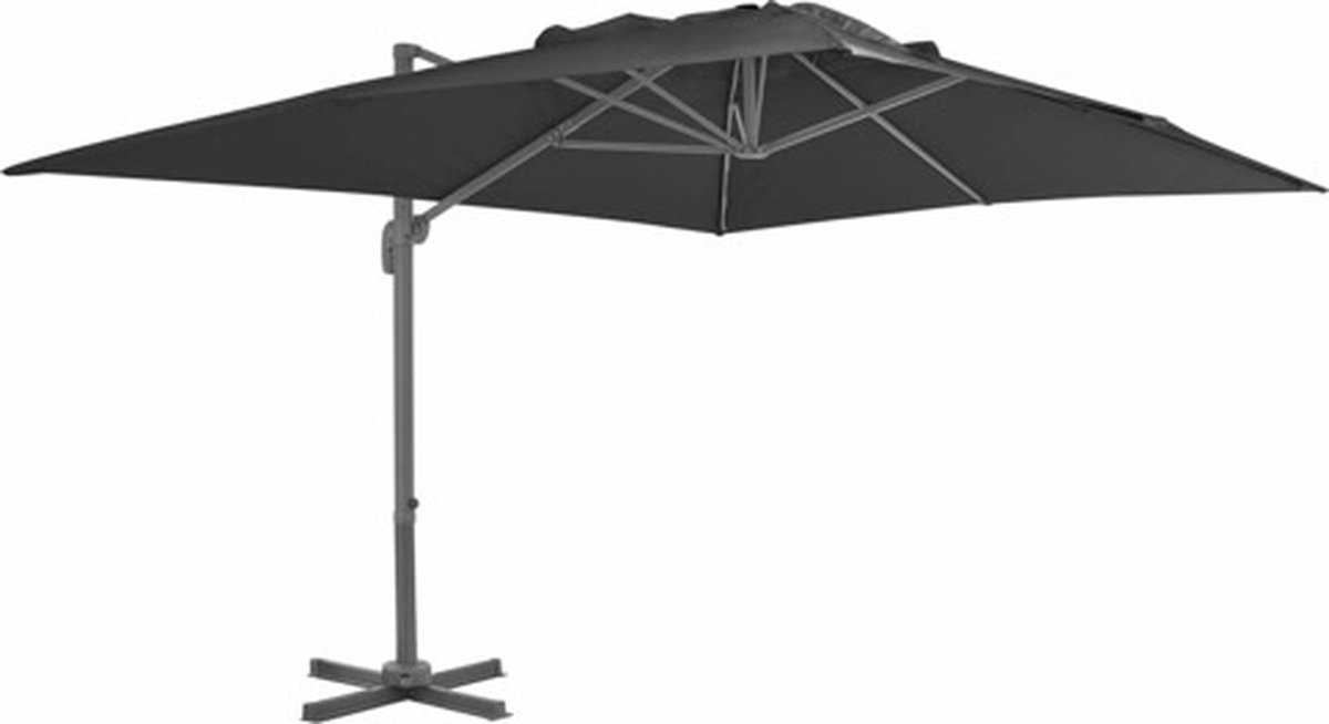 vidaXL - Zwevende - parasol - met - aluminium - paal - 400x300 - cm - antraciet