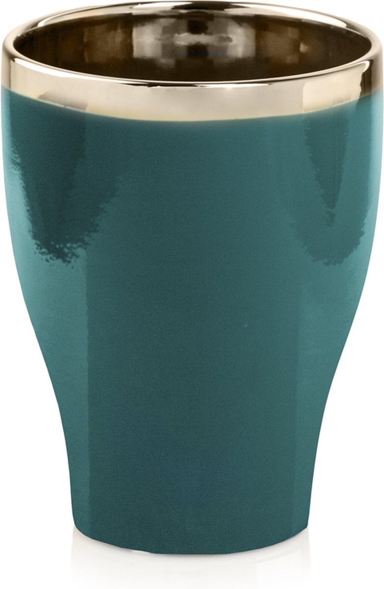 Decoratieve bloempot Emerald Ø14cm H18cm keramiek / goud / groen
