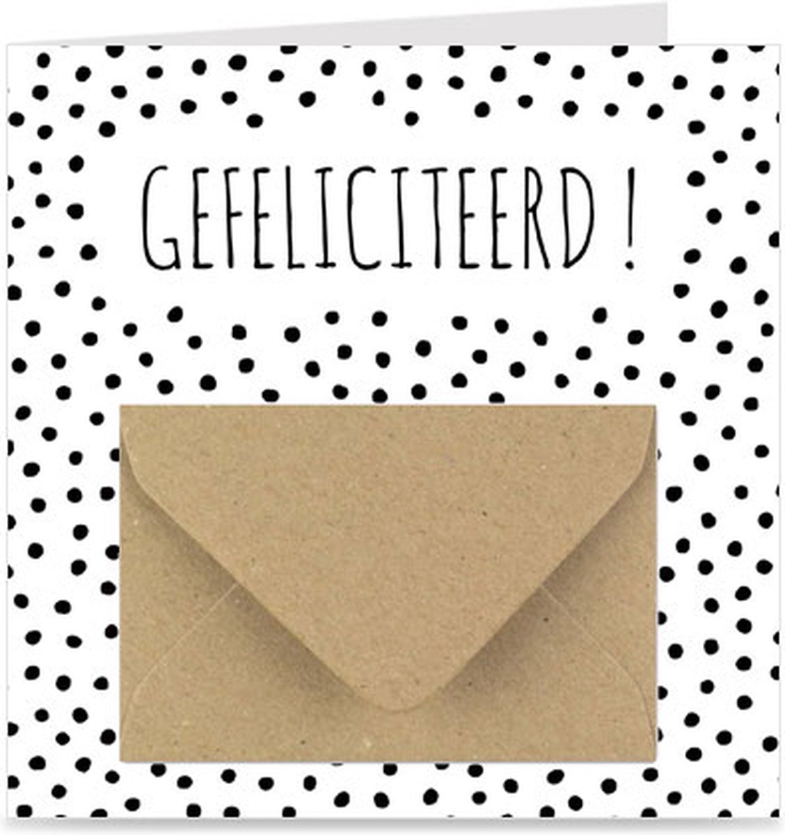Kaart met cadeau envelopje / Verjaardagskaart / Wenskaart | GEFELICITEERD | voor geld of cadeaukaart