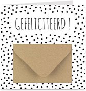 Kaart met cadeau envelopje / Verjaardagskaart / Wenskaart | GEFELICITEERD | voor geld of cadeaukaart