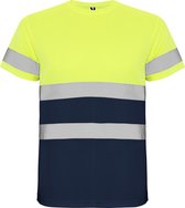 T-Shirt Haute Visibilité Delta Blauw Marine / Jaune Fluo Taille M