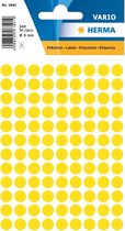 Etiket herma 1841 rond 8mm geel 540 stuks | Blister a 5 vel | 10 stuks
