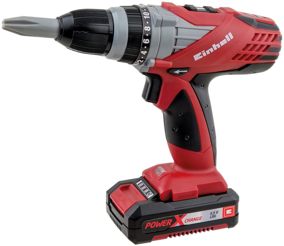Speelgoed boormachine - rood - 22 cm - boorschroevendraaier - kinderen - speelgoed gereedschap