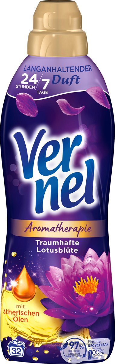 Vernel Wasverzachter Aroma Therapy Dromerige Lotusbloesem 32WL, 800 ml
