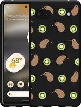 Google Pixel 6a Hoesje Zwart Kiwi - Designed by Cazy