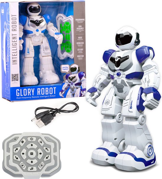 Allerion Intelligente Robot – RC Robot Speelgoed – Reageert op Handgebaren – Voor Jongens en Meisjes – Blauw of Rood
