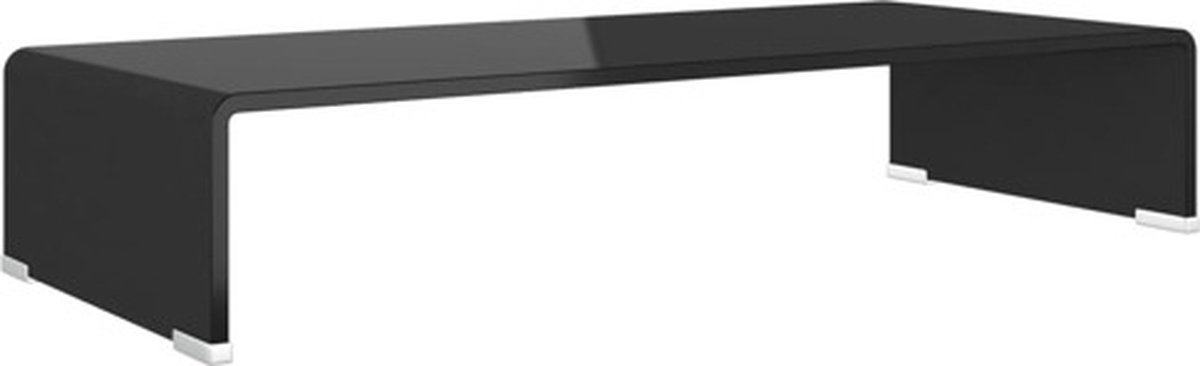 vidaXL - Tv-meubel/monitorverhoger - zwart - 70x30x13 - cm - glas
