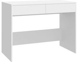 vidaXL - Bureau - 101x50x76,5 - cm - bewerkt - hout - wit