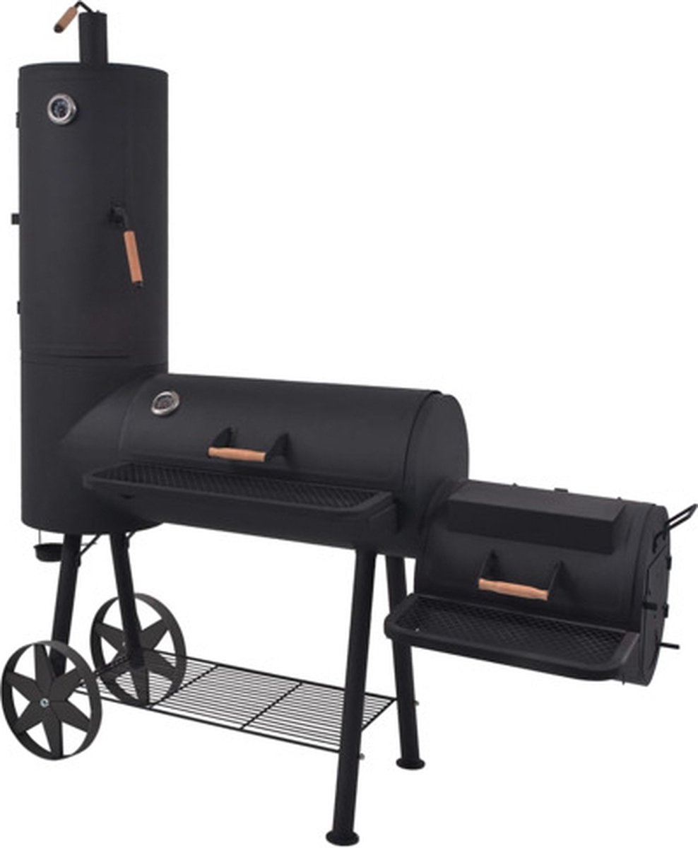 vidaXL Houtskoolbarbecue met onderplank XXL zwart