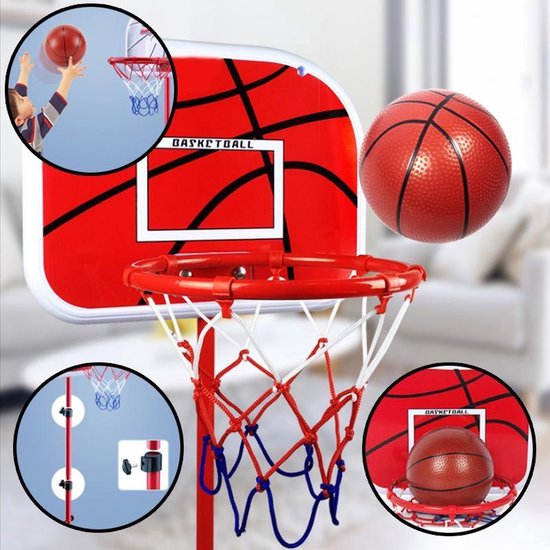 Basketbalring op voet - Basket voor kinderen - Basketbalring voor Kinderen - Basketbalring met standaard - Compleet met Bal en Ballenpomp - 80 tot 118 cm