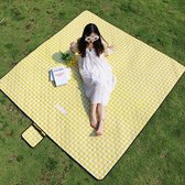 Fuegobird- Picknickdeken-200 x 200 cm-Stranddeken- Opvouwbare campingdeken- Waterdicht- Zanddichte picknickmat- Draagbare tuin-strandmat- Machinewasbaar- voor kamperen- Tuin- Park- Strand-geschikt voor kinderen's kruipdeken (geel)