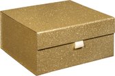 Gift Box 'Glitter' GOUD, geschenkdoos, cadeaudoos, 21-dinner, Verjaardag, formaat 25x25x12cm (20 stuks)