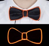 Noeud papillon LED - Noeud papillon - Noeud papillon - Noeuds papillon pour homme - Femme - Unisexe - Accessoires de déguisement de déguisement - 1 pile AAA - Polyester - Orange