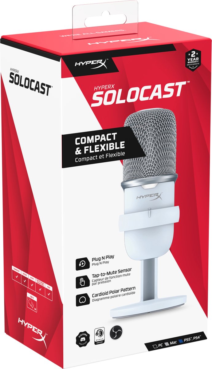 HyperX SoloCast – Microphone de Jeu USB à condensateur, pour PC
