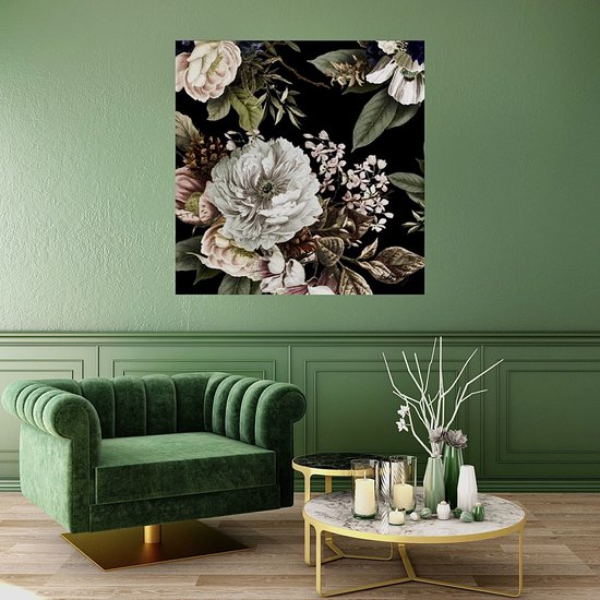 Toile peinture fleurs 80 cm x 80 cm - tableau - toile - décoration