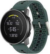 Siliconen Smartwatch bandje Geschikt voor Suunto 9 Peak siliconen bandje - geschikt voor Suunto 9 Peak (Pro) / Suunto 5 Peak / Suunto Race / Suunto Vertical - groen/zwart - Strap-it Horlogeband / Polsband / Armband