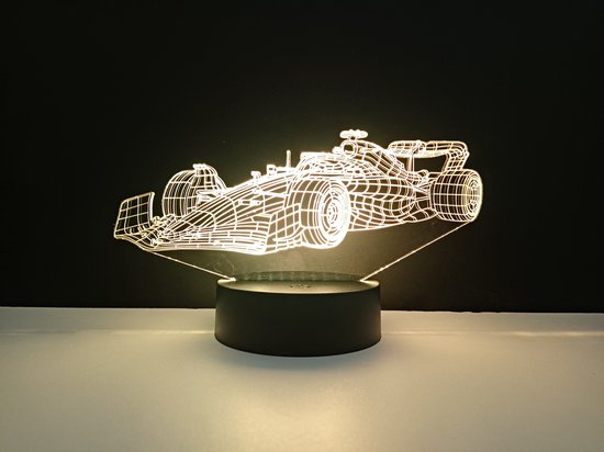 Lampe Led 3D Avec Gravure - Voiture De Formule 1 - Max - F1 - 2022