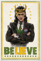 Loki poster - Believe - Lie - Marvel - The Avengers - Thor - Superheld - 61 x 91,5 cm