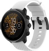 Siliconen Smartwatch bandje - Geschikt voor Suunto 7 siliconen bandje - wit - Strap-it Horlogeband / Polsband / Armband