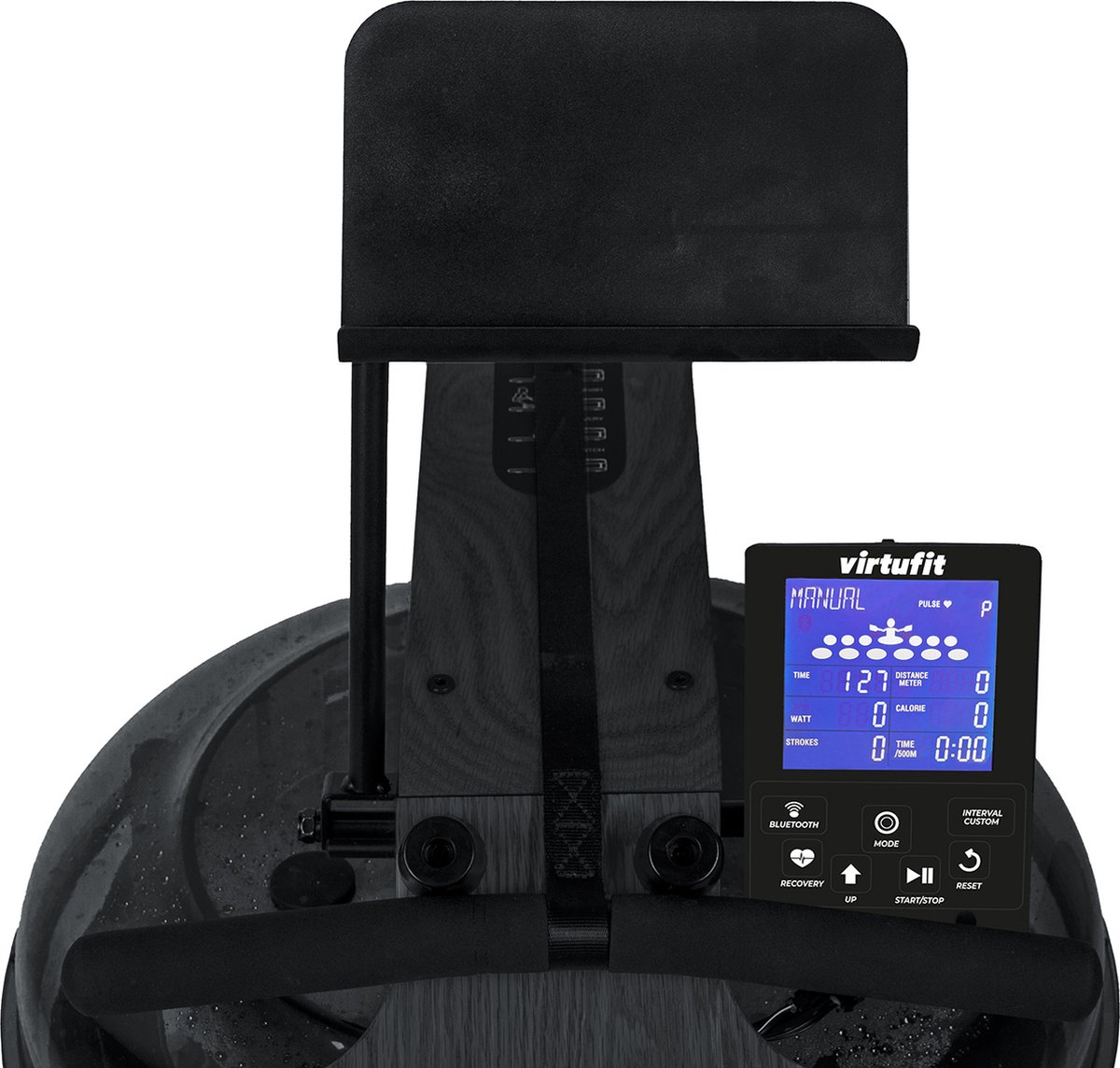 Afbeelding 3 van VirtuFit Elite Water Resistance Roeitrainer - Black Edition - Zwart - Berkenhout - Natuurlijk Weerstandssysteem - Gemaakt van Duurzame en Natuurlijke Materialen - Met Recovery Test - Roeimachine - Roeitrainer Waterweerstand - Roeitrainers