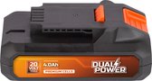 Dual Power batterij POWDP9024 - 20V, 4.0Ah - accu voor 20V toestellen - led-stroomindicator - batterijplatform