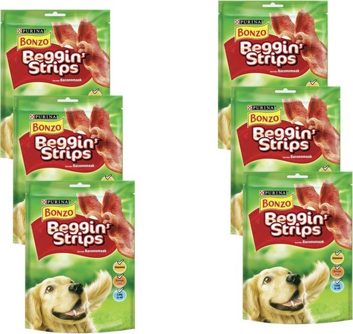 6x Bonzo (Friskies) Beggin' Strips - Hondensnack - 120g