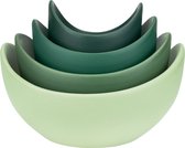 Krumble Kommen - Schaaltjes set van 4 - Schalen - Soepkommen - Serveerschalen - Serveerschalen ovaal - Snack en tappasschalen - Schaaltje - Schalen - Keramiek - Groen tinten