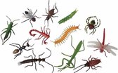 Halloween Ravensden Speelgoed insecten - 12 stuks - kunststof - Nep insecten