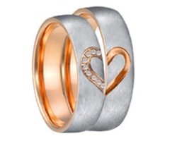 Jonline Prachtige Ringen voor hem en haar|Trouwringen|Vriendschapsringen|Relatieringen|Hart| Rosé