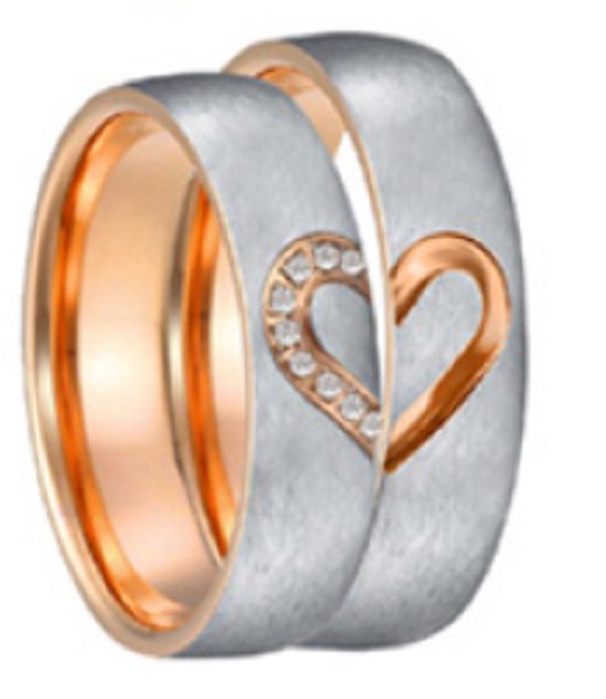 Jonline Prachtige Ringen voor hem en haar|Trouwringen|Vriendschapsringen|Relatieringen|Hart| Rosé - Jonline