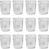 Krumble Waterglas - Vintage - Drinkglazen - Glazen - Waterglas - Whiskeyglas - Vaatwasserbestendig - Set van 12 - 260 ml - Glas - Transparant - 8 x 8 x 10 cm