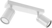 Spot Plafond Tenor - 2x Culot GU10 - 2 spots sur plaque de plafond - Moderne - Wit - source lumineuse exclue - Spot en saillie pour salle de bain, salon, chambre ou cuisine.