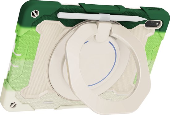 Étui pour tablette adapté à Huawei MatePad 11 (2021) - 11 pouces - Étui blindé avec Ring - Porte-crayon - Vert arc-en-ciel