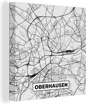 Canvas Schilderij Stadskaart - Duitsland - Plattegrond - Oberhausen - Kaart - 50x50 cm - Wanddecoratie