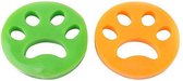 Épilateur pour Animaux domestiques de compagnie - Élimine les peluches - Facile à utiliser - Épilateur pour machine à laver ou sèche-linge - 2 pièces en 1 paquet - Couleur : vert et Oranje