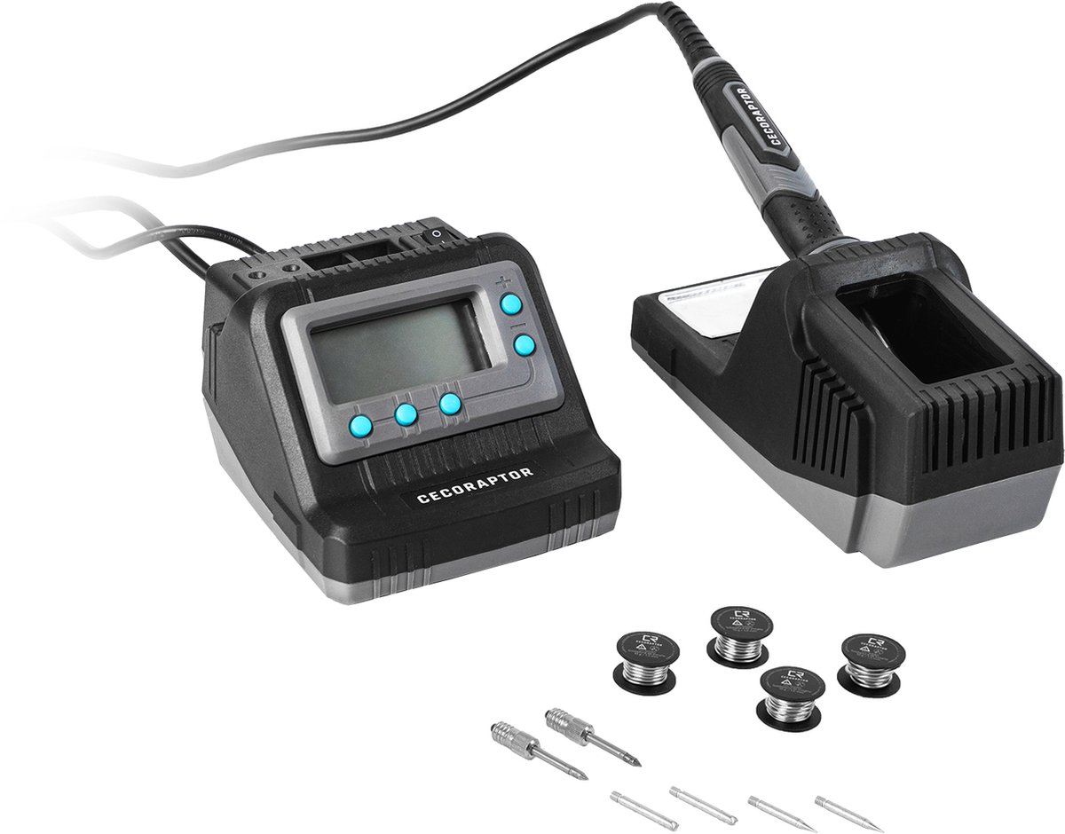 Cecotec Soldeerset - Temperatuurregeling - Vier rollen soldeertin - Soldeerbout met station