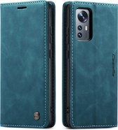 CaseMe - Hoesje geschikt voor Xiaomi 12 - Wallet Book Case - Magneetsluiting - Blauw