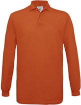 Oranje polo t-shirt met lange mouw S